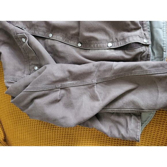 VINTAGE Carhartt Size Large Heavy Canvas Hooded Fleece Lined Brown Jacket GUC - Picture 6 of 7